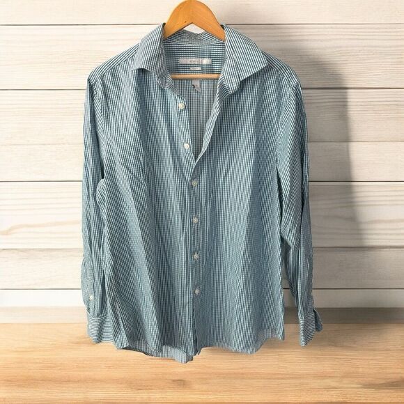 Perry Ellis Blue Casual Button Down Shirt Lightweight Cotton large - Picture 1 of 7